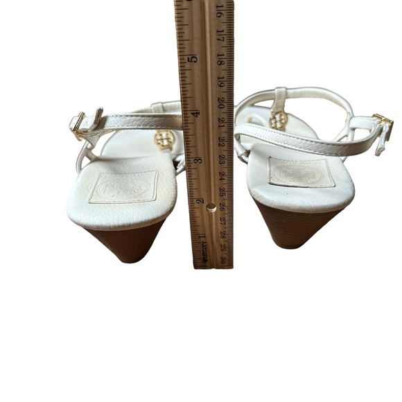 Tory Burch Emmy Dei Wedge White with Gold Hardware Sandals with 2" Heels… - Picture 6 of 8